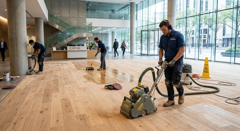 Our team working on Wood Floor Service projects in Palm Bay, FL